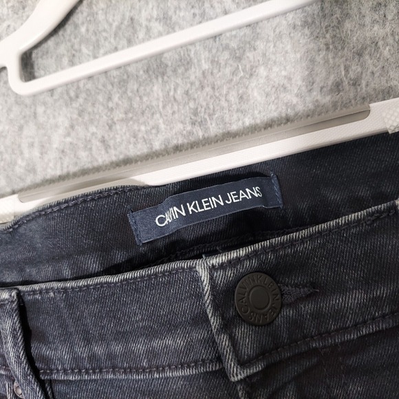 Calvin Klein Women Jeans 32 Cut Off Kick Boot Stonewash Black Stretch casual - Picture 6 of 12